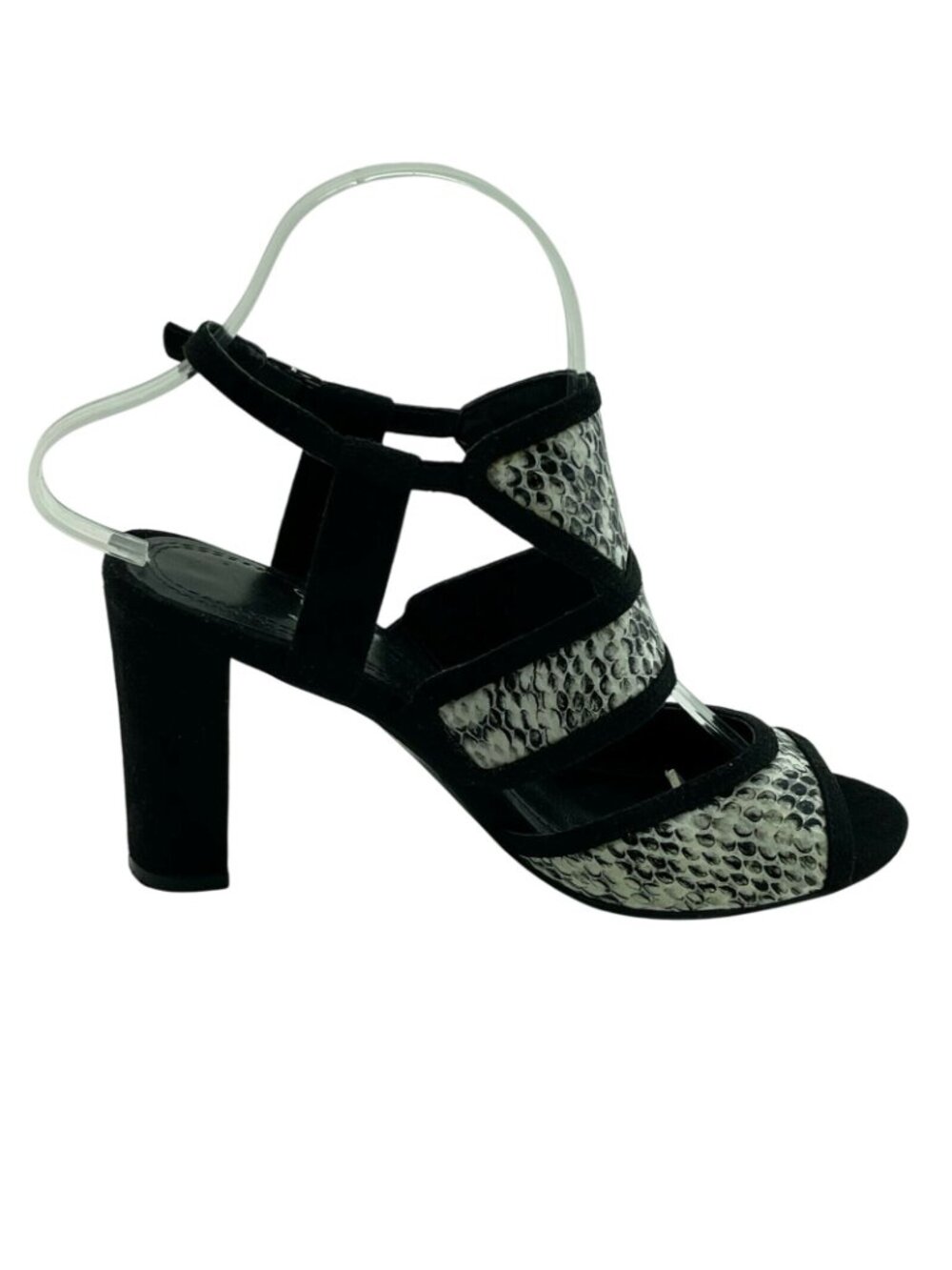 IMPO Shoes Sz 7M Black/White Reptile Print Sandals - Picture 3 of 7